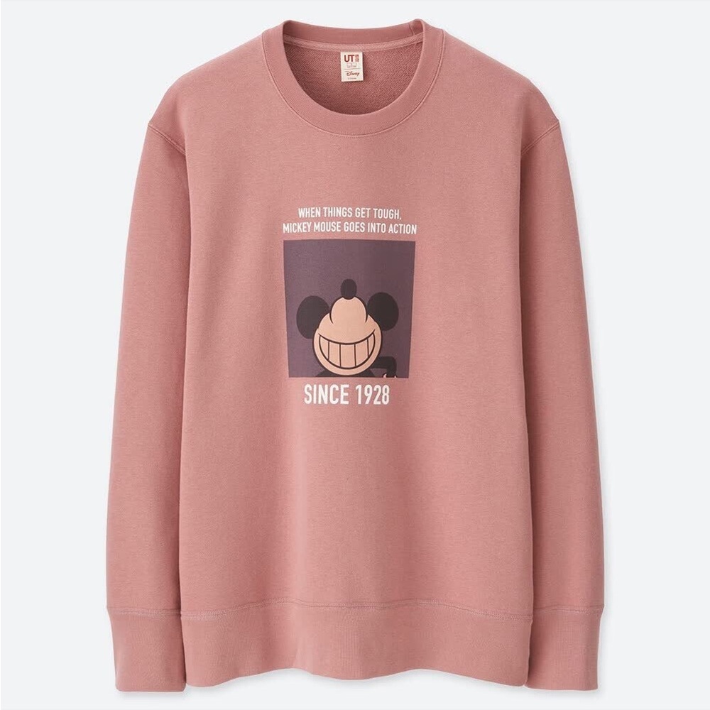 Disney Men’s Pink Mickey Mouse Graphic Sweater